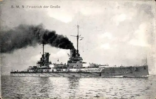 Ak Deutsches Kriegsschiff, SMS Friedrich der Große, Schlachtkreuzer, Kaiserliche Marine