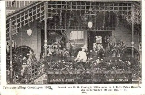 Ak Groningen Niederlande, Ausstellung 1903, Königin Wilhelmina der Niederlande, Prinz Hendrik