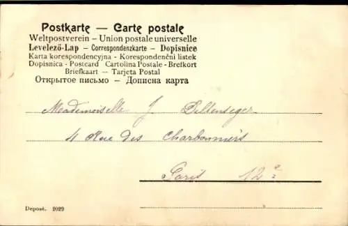 Passepartout Litho Gemaltes Porträt einer jungen Frau, Kopfschmuck