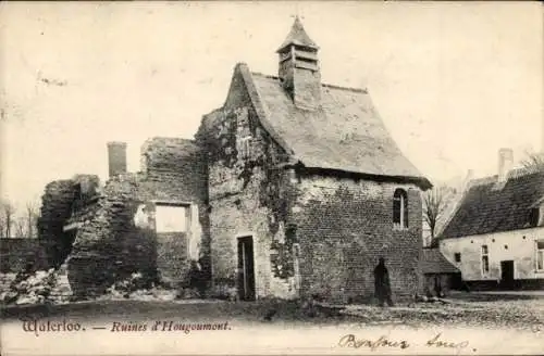 Ak Waterloo Braine l'Alleud Wallonisch-Brabant, Ruinen von Hougoumont