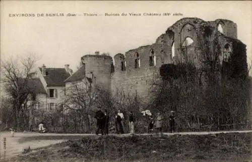 Ak Senlis-Oise, Thiers, Ruinen des alten Schlosses