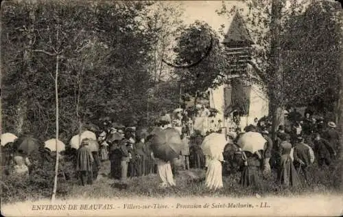 Ak Beauvais Oise, Villers, Prozession des Heiligen Matburin