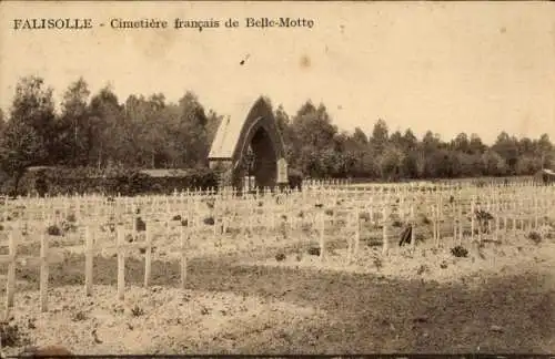 Ak Aiseau-Presles Wallonien Hennegau, Französcher Militärfriedhof Belle Motte