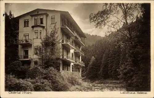 Ak Oker Goslar am Harz, Okertal, Hotel Romkerhalle mit Landhaus Helene