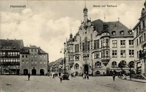 Ak Helmstedt in Niedersachsen, Markt, Rathaus