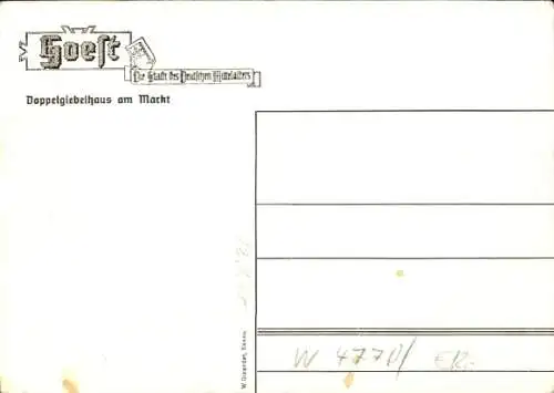 Ak Soest in Westfalen, Markt, Doppelgiebelhaus, Fachwerkhaus, Geschäft A. Raabe