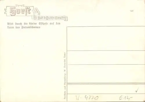 Ak Soest in Westfalen, kleine Osthofe, Turm des Patroklidoms