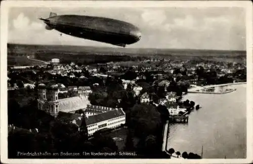 Ak Friedrichshafen am Bodensee, Schloss, Zeppelin