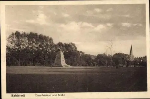 Ak Hamburg Wandsbek Rahlstedt, Ehrendenkmal, Kirche