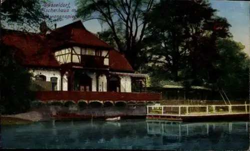 Ak Düsseldorf am Rhein, Fischerhaus, Schwanenspiegel