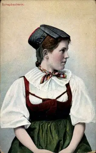 Ak Schapbacherin, Volkstracht aus dem Schwarzwald, Junges Mädchen