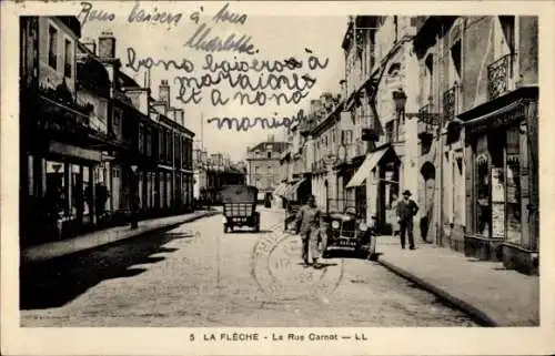 Ak La Flèche Sarthe, Rue Carnot