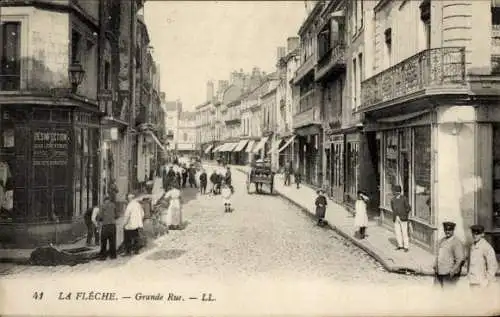 Ak La Flèche Sarthe, Grande Rue