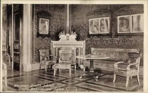 Ak Weimar in Thüringen, Großherzogliches Schloss, Wohnräume, Salon