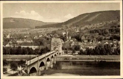 Ak Miltenberg am Main Unterfranken, Gesamtansicht, Brücke