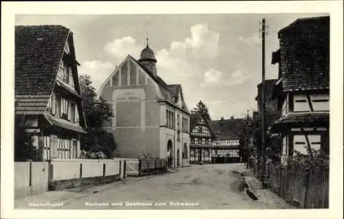 Ak Hesselhurst Willstätt im Ortenaukreis, Rathaus, Gasthaus zum Schwanen