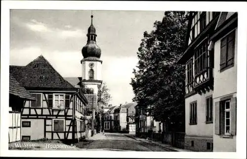 Ak Willstätt in Baden, Hauptstraße, Kirche