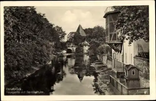 Ak Osnabrück in Niedersachsen, an der Hase, Pernickelturm