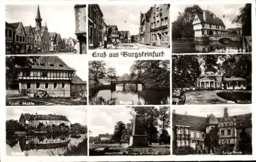 Ak Burgsteinfurt Steinfurt im Münsterland, Fürstl. Mühle, Schloss, Alte Wache, Wasserstraße