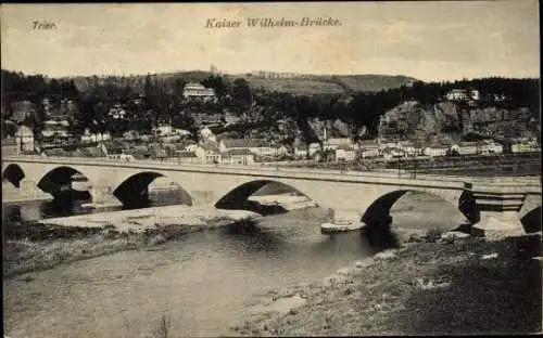 Ak Trier an der Mosel, Kaiser Wilhelm-Brücke, Gesamtansicht