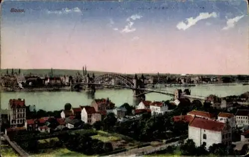 Ak Bonn am Rhein, Gesamtansicht, Rheinbrücke