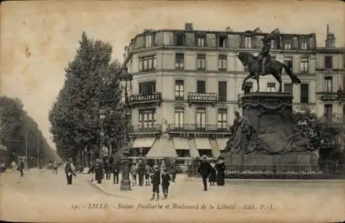 Ak Lille Nord, Statue, Boulevard de la Liberte