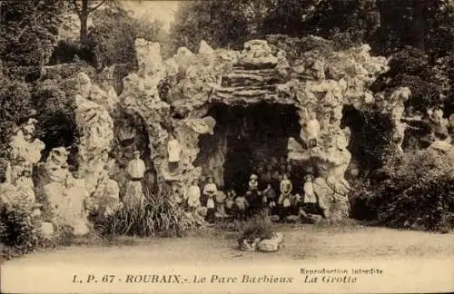 Ak Roubaix Nord, Parc Barbieux, Grotte
