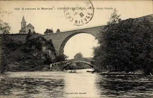 Ak Pierre Perthius Yonne, Les deux Ponts