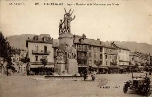 Ak Aix les Bains Savoie, Square Boucher, Kriegsdenkmal