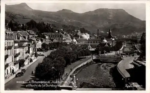 Ak La Bourboule Puy-de-Dôme, Les Quais, Pont de la Dordogne