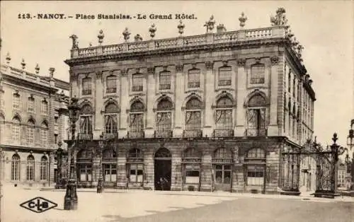 Ak Nancy Meurthe et Moselle, Place Stanislas, Grand Hotel