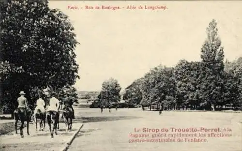 Ak Paris 16. Jahrhundert, Bois de Boulogne, Allee de Longchamp