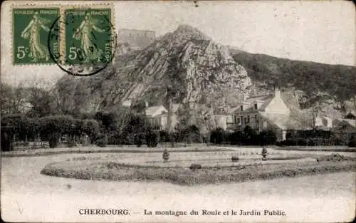 Ak Cherbourg Octeville Manche, La montagne du Roule et le Jardin Public