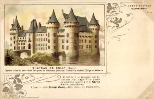 Litho Sully sur Loire Loiret, Le Chateau