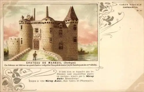 Künstler Litho Mareuil sur Belle Dordogne, Schloss