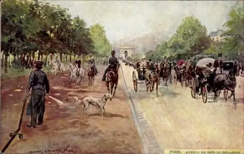 Künstler Ak Paris XVI., Avenue du Bois de Boulogne