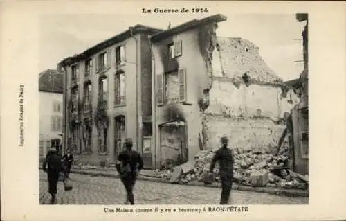 Ak Raon l'Etape Vosges, une maison detruite, Kriegszerstörungen, I. WK