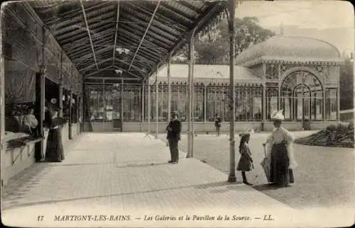 Ak Martigny les Bains Lothringen Vogesen, Die Galerien und der Pavillon de la Source