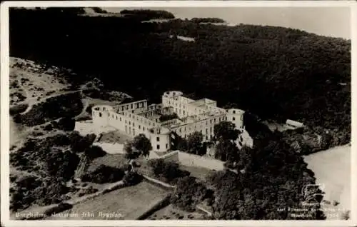 Ak Borgholm Öland Schweden, Schlossruine, Fliegeraufnahme