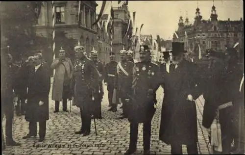 Ak Kaiser Wilhelm II. in Zürich, Soldaten, Heerführer, Politiker