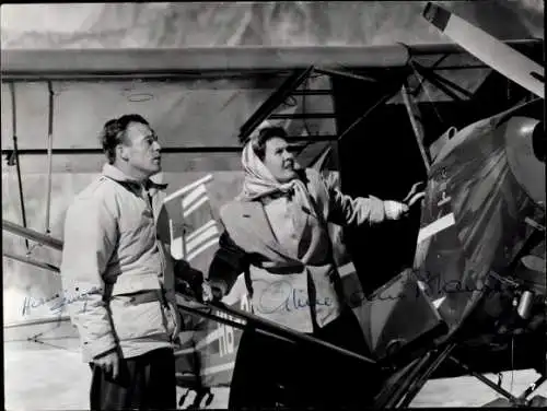 Foto Schauspielerin Anne-Marie Blanc, Pilot Hermann Geiger, Autogramm