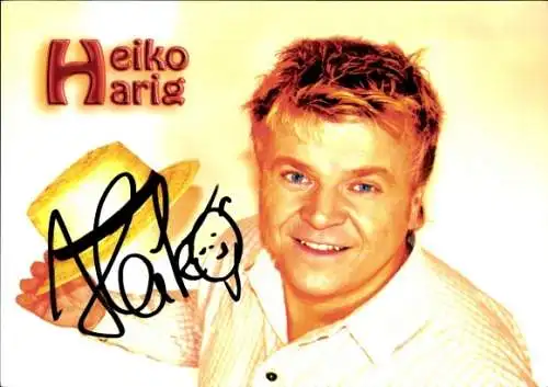 Ak Schauspieler und Sänger Heiko Harig, Portrait, Autogramm