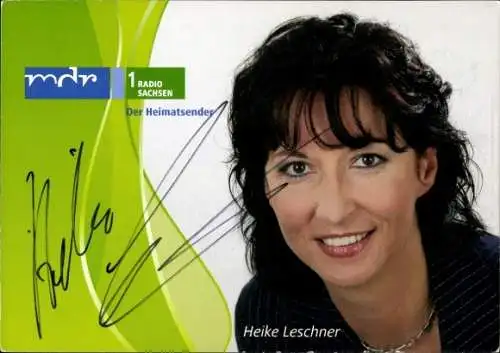 Ak Schauspielerin Heike Leschner, Portrait, Autogramm