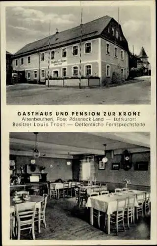 Ak Altenbeuthen in Thüringen, Gasthaus und Pension Zur Krone