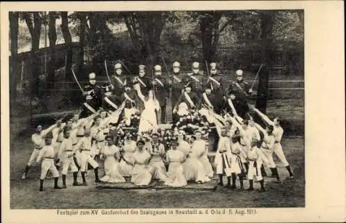 Ak Neustadt an der Orla, XV. Gauturnfest 1911, Festspiel