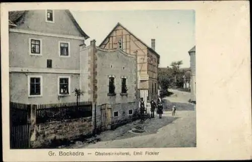 Ak Groß Bockedra Großbockedra in Thüringen, Obstweinkelterei Emil Fickler