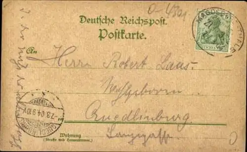 Litho Weddersleben Thale im Harz, Restauration und Cafe Richard Hesse, Teufelsmauer