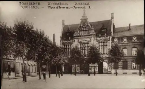 Ak Roeselaere Rousselare Roeselare Westflandern, Place d'Armes, Arsenal