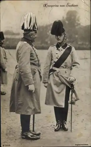 Ak Kronprinz Georg von Sachsen, Porträt in Uniform