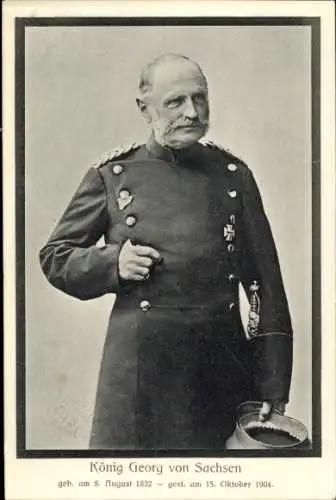 Ak König Georg von Sachsen, Porträt in Uniform